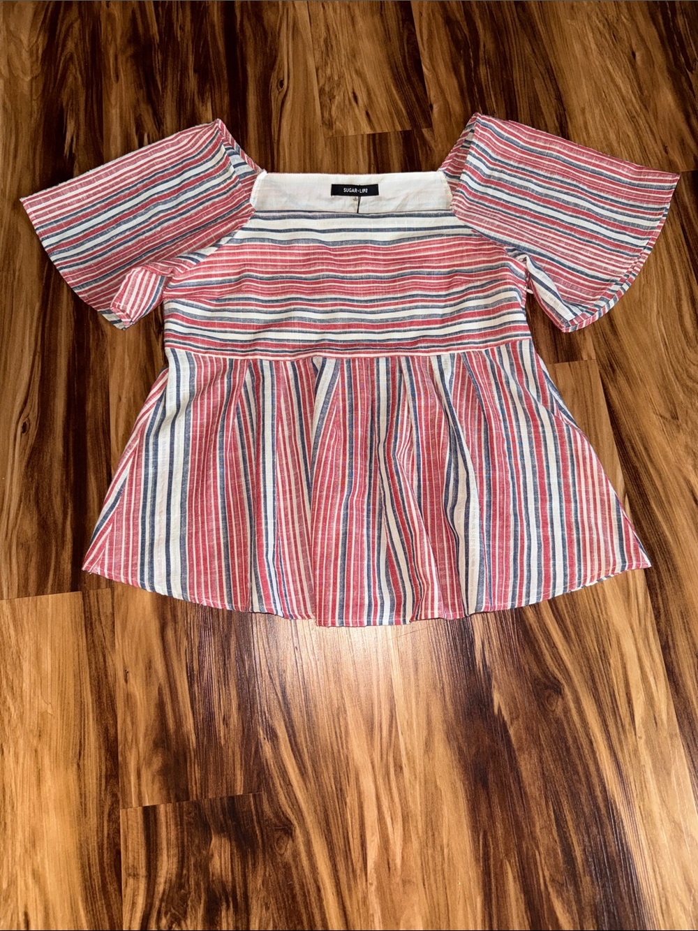 Sugar Lips Peplum Top- 100% Cotton